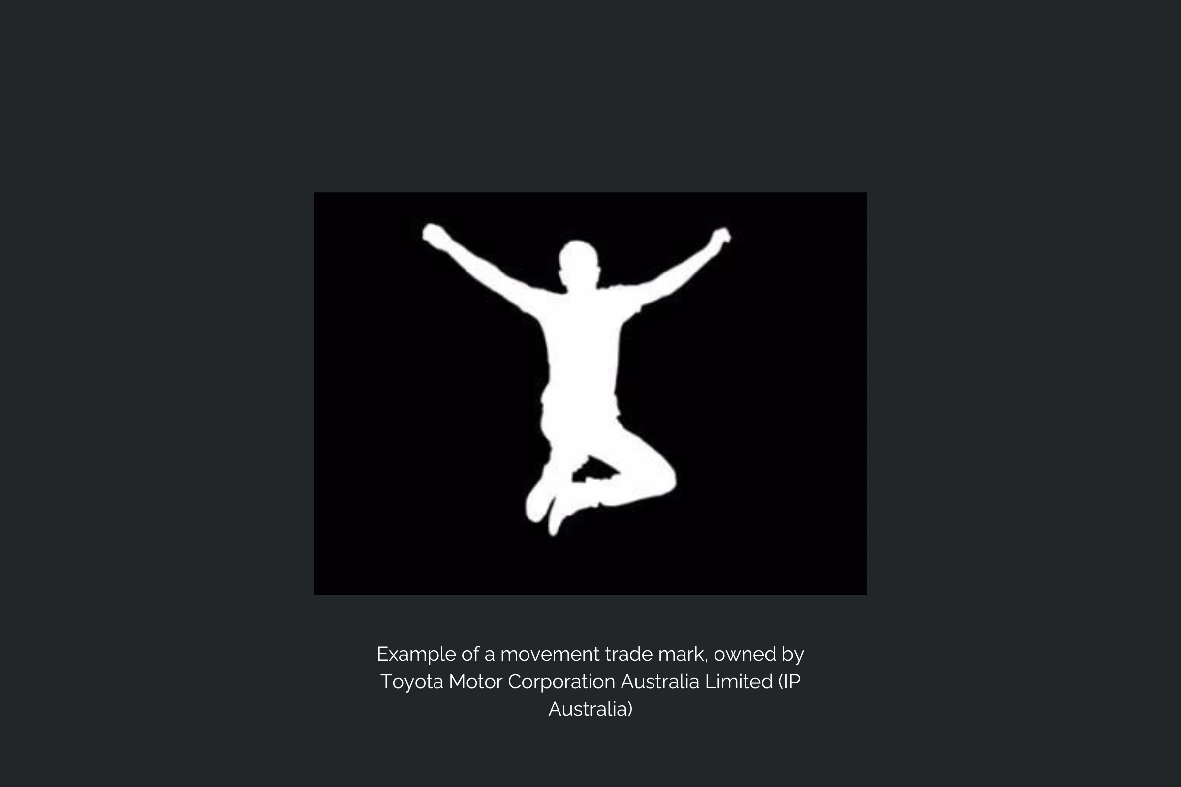 Example of a movement trade mark, owned by Toyota Motor Corporation Australia Limited (IP Australia)